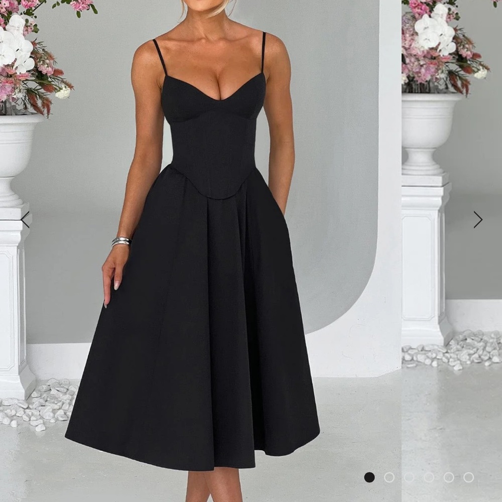 Elegant Black Midi Dress